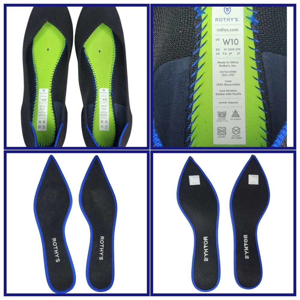 Rothys The Point Womens Size Us 10 Solid Black Po… - image 6